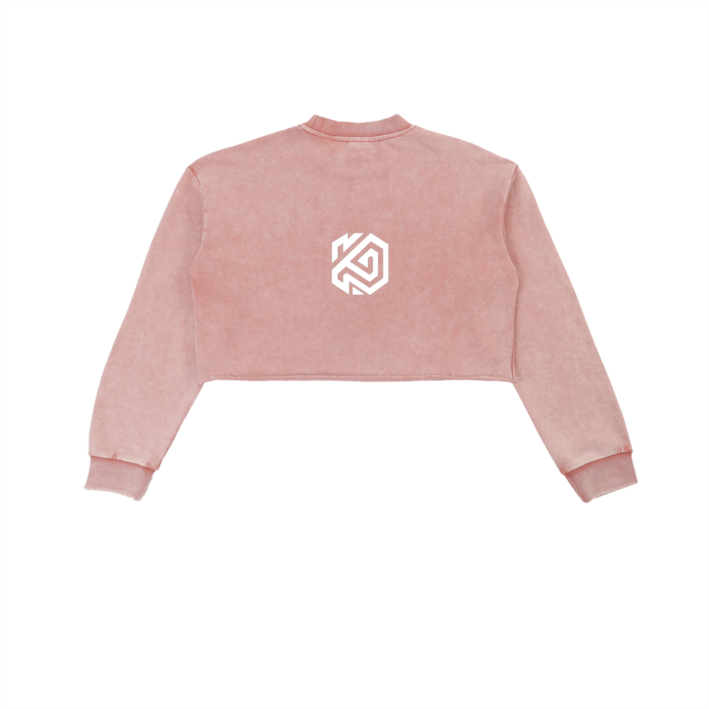 Snow Washed Cross Raw Edge Cropped Sweatshirt
