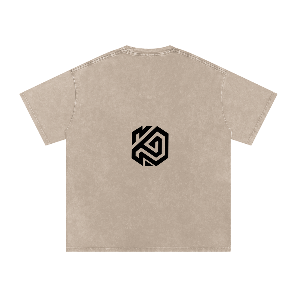 Snow Washed Cross Oversized Cotton T-Shirt