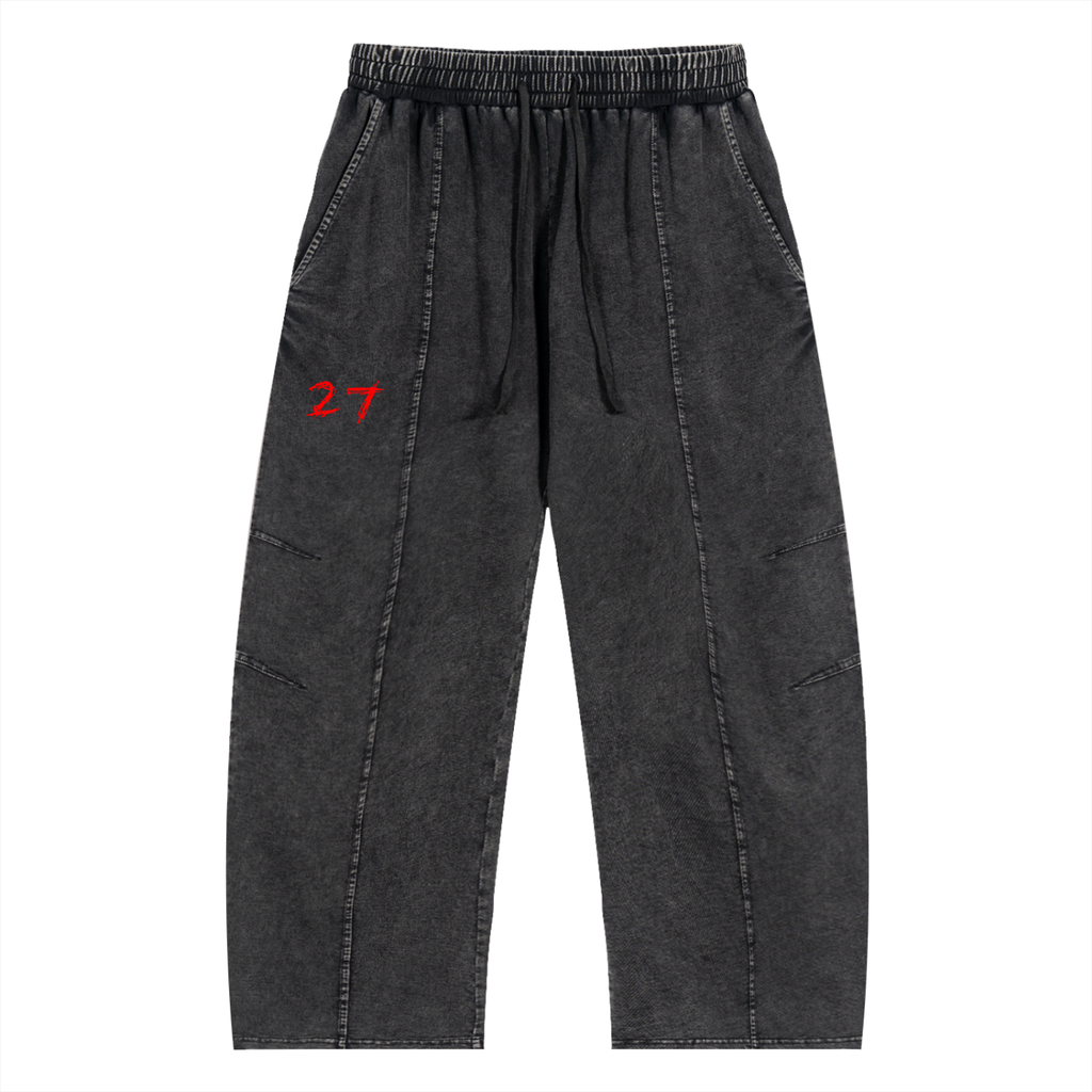 Snow Wash '27' Drawstring Cotton Pants
