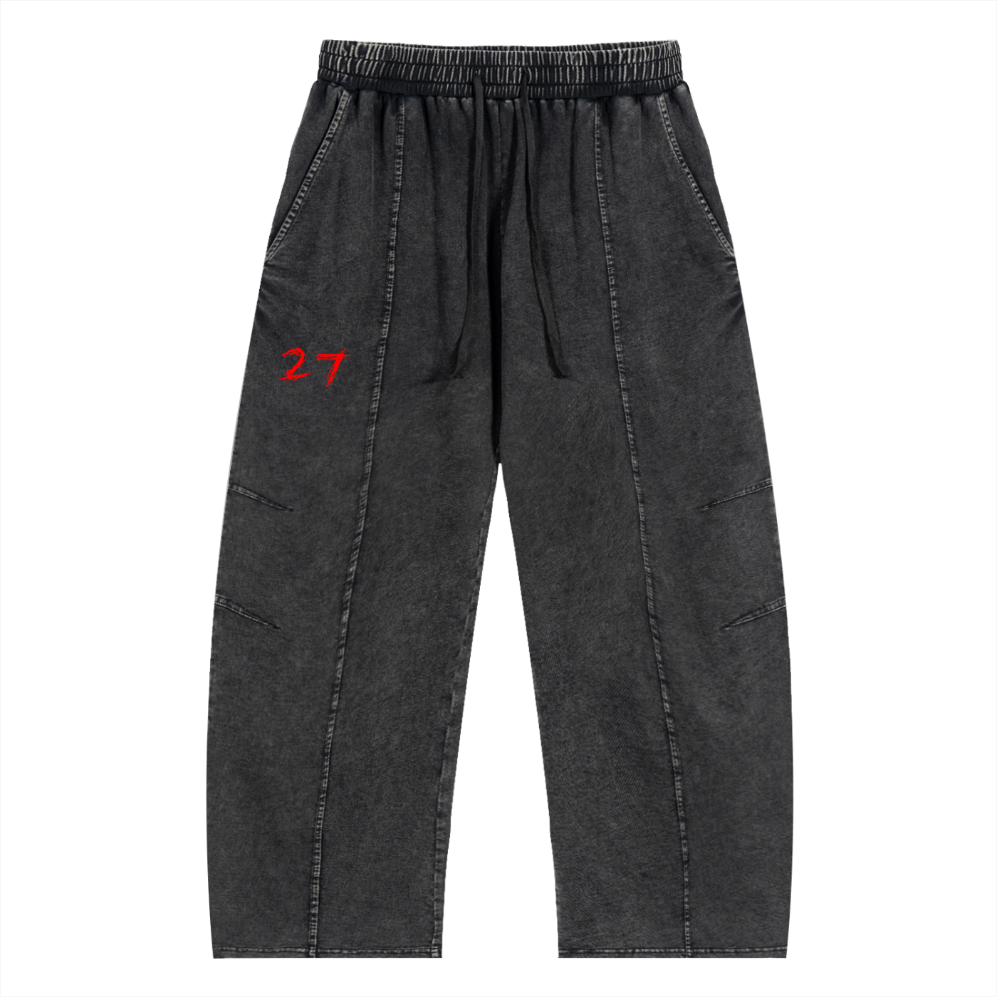 Snow Wash '27' Drawstring Cotton Pants