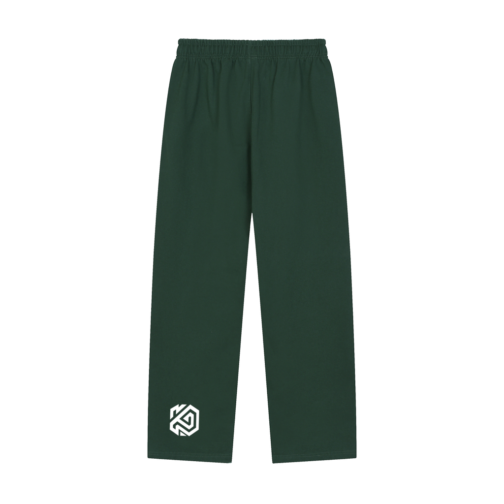 Solid Color Cross Straight-Leg Sweatpants