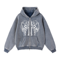 Zip-Through Cross Fleece Hoodie