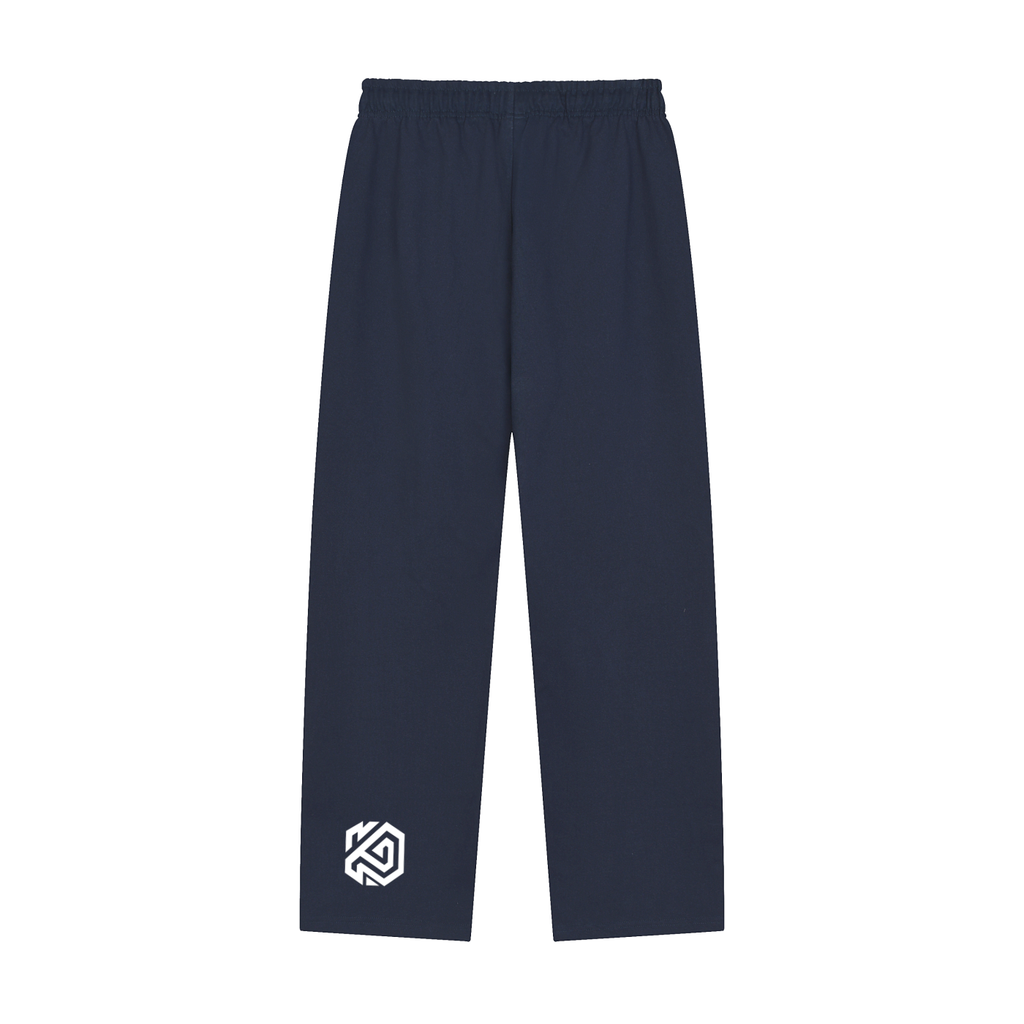 Solid Color Cross Straight-Leg Sweatpants