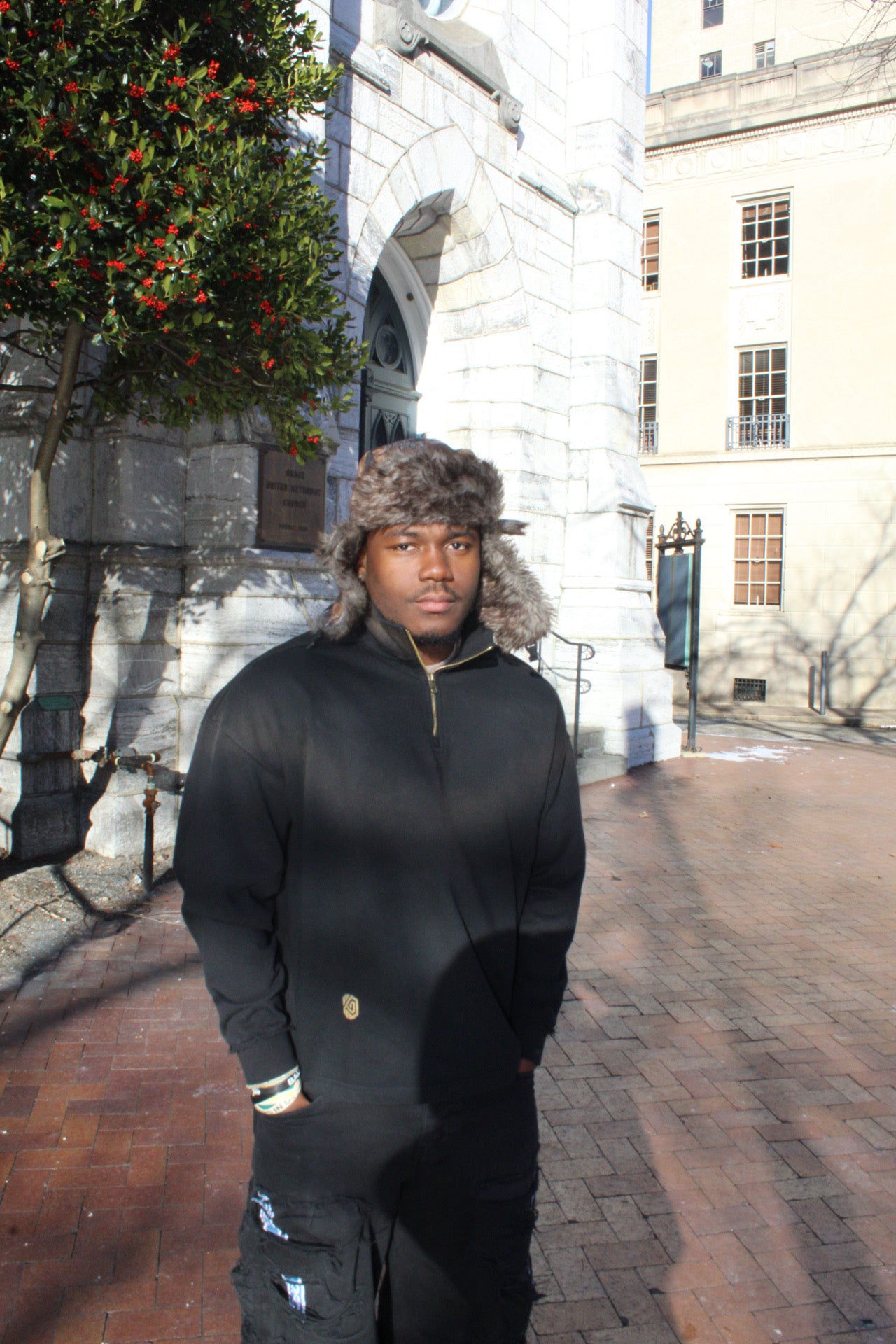 Sun Fade Raw Edge KO Quarter-Zip Sweatshirt