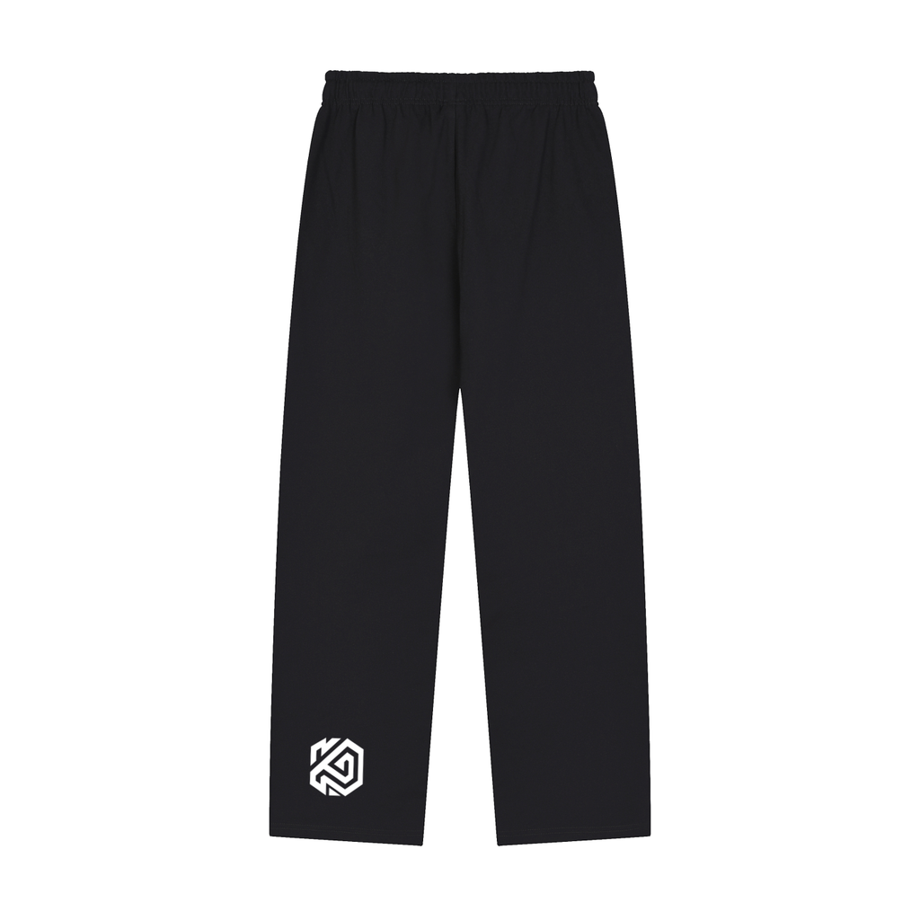 Solid Color Cross Straight-Leg Sweatpants