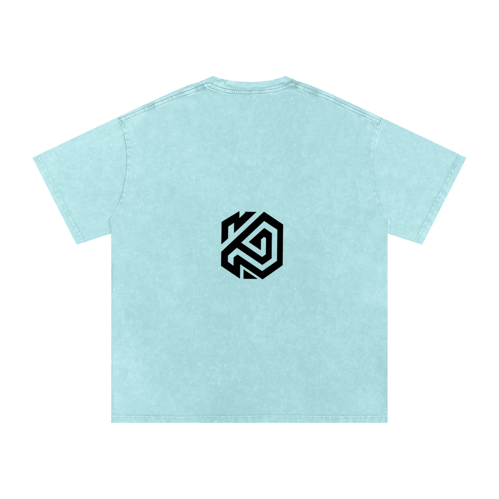 Snow Washed Cross Oversized Cotton T-Shirt