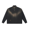 Sun Fade Raw Edge KO Quarter-Zip Sweatshirt