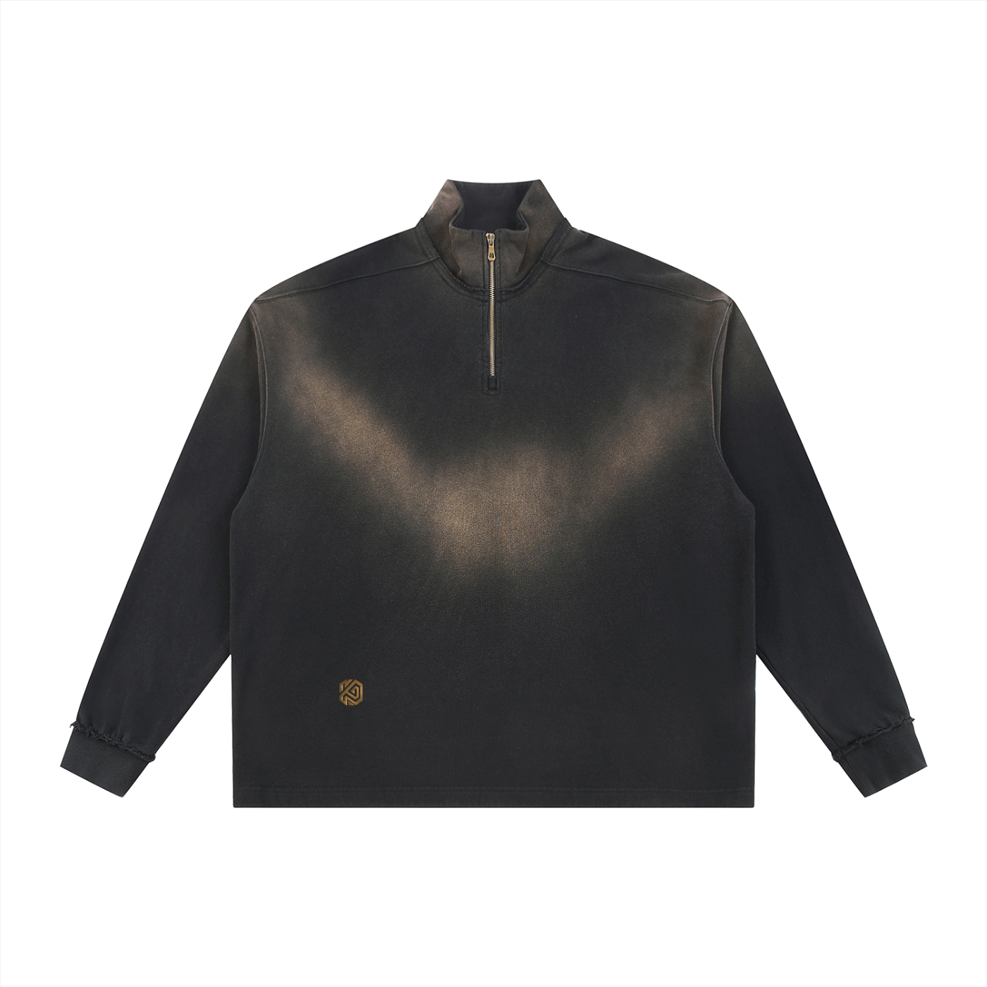 Sun Fade Raw Edge KO Quarter-Zip Sweatshirt