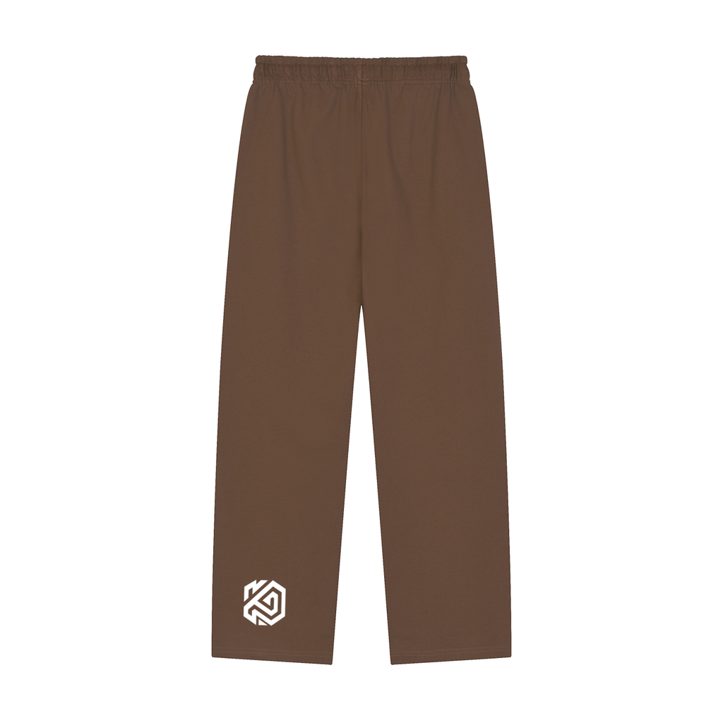 Solid Color Cross Straight-Leg Sweatpants