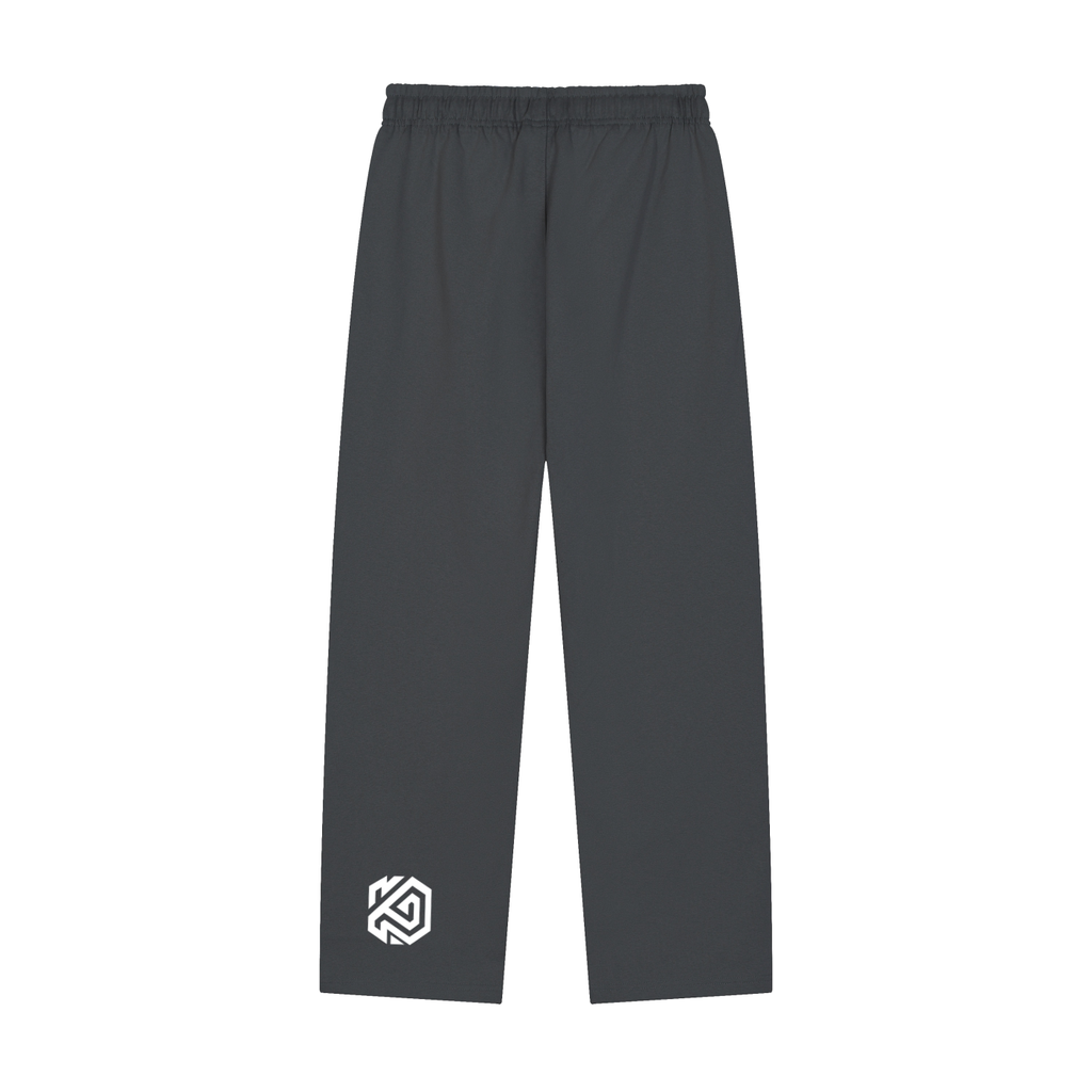 Solid Color Cross Straight-Leg Sweatpants