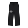 Solid Color Cross Straight-Leg Sweatpants