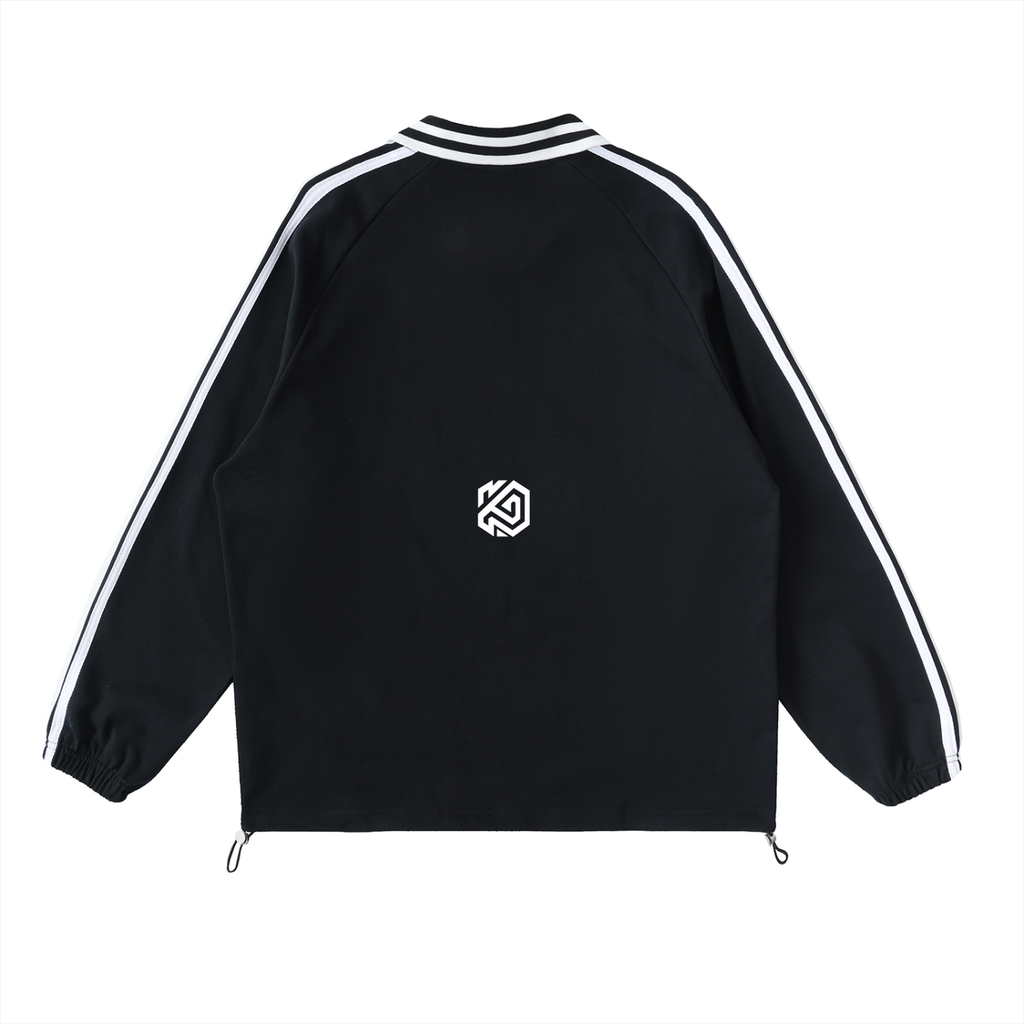 Contrast BONITO Striped Lapel Collar Sweatshirt