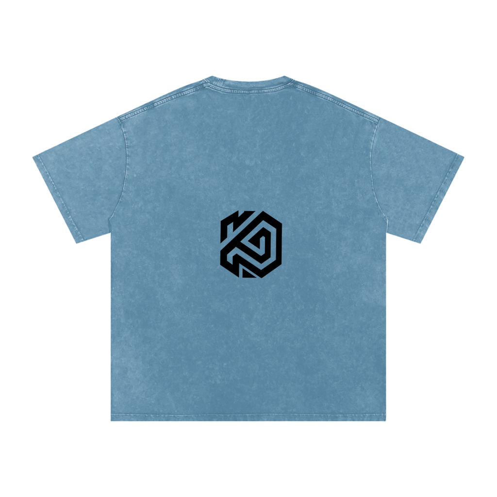 Snow Washed Cross Oversized Cotton T-Shirt