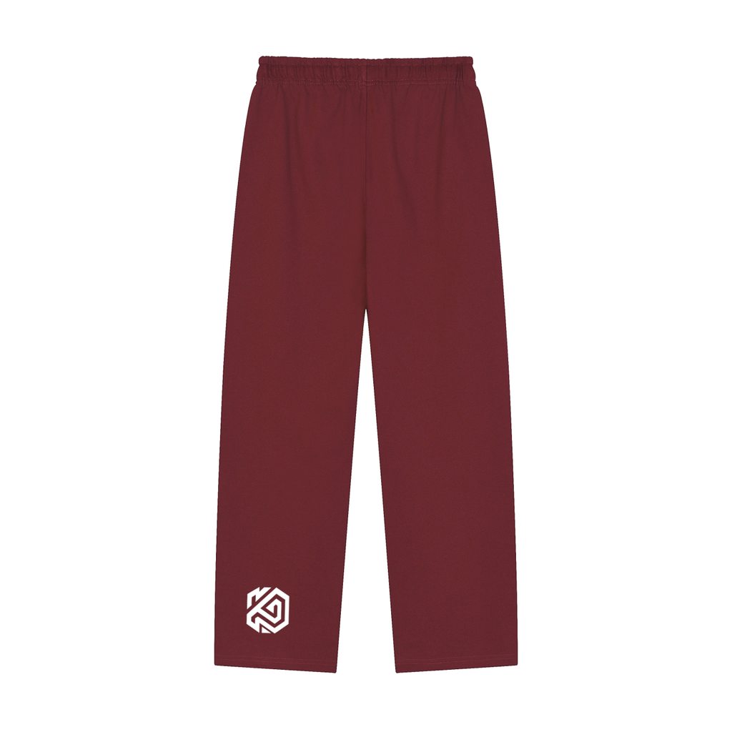 Solid Color Cross Straight-Leg Sweatpants